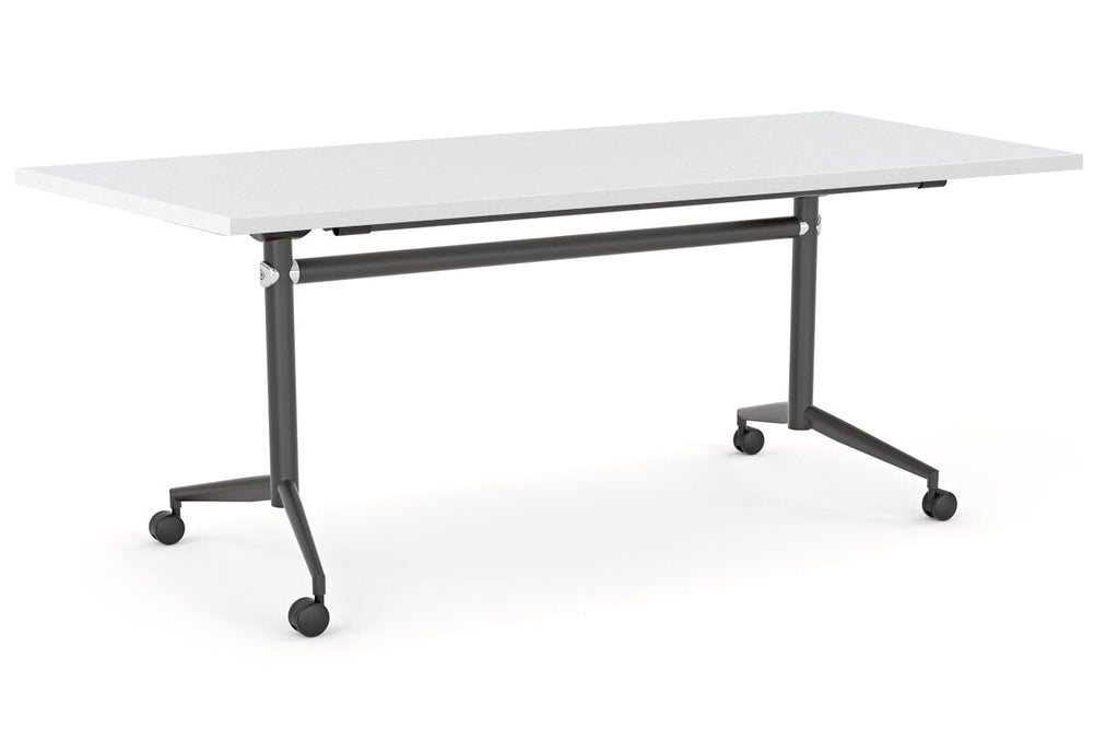 Flip Top / Folding Mobile Conference Room Table Uno [1800L x 700W]-black leg white none
