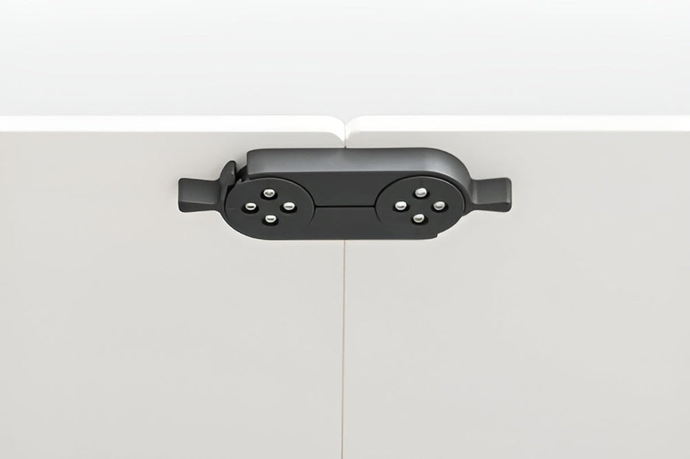 Flip Top / Folding Mobile Conference Room Table Uno [1800L x 800W]-white leg dark oak with linking device