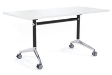  - Flip Top / Folding Mobile Meeting Room Table Blackjack [1200L x 800W] - 1