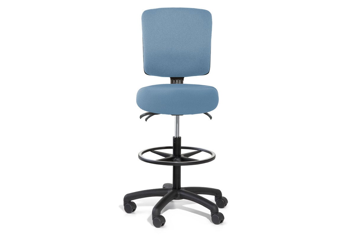 Gregory Boxta Dual Density Ergonomic Drafting Chair-blue  