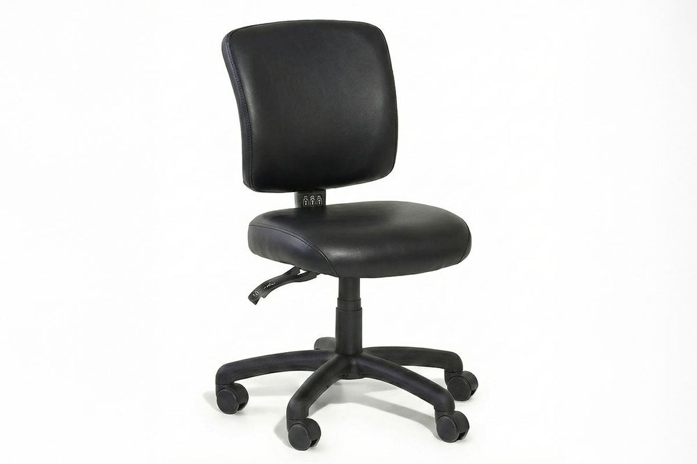 Gregory Boxta Dual Density Ergonomic Office Chair - Deluxe Seat [Medium Back]-small black anti-microbial vinyl none