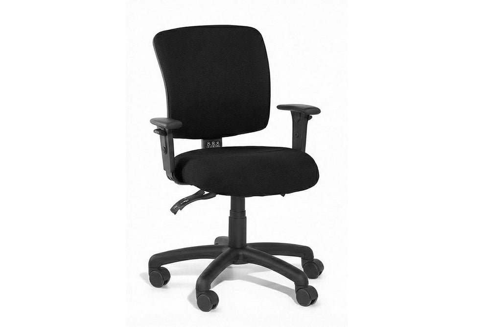 Gregory Boxta Dual Density Ergonomic Office Chair - Split Seat [Medium Back]-small black house fabric height adjustable arms