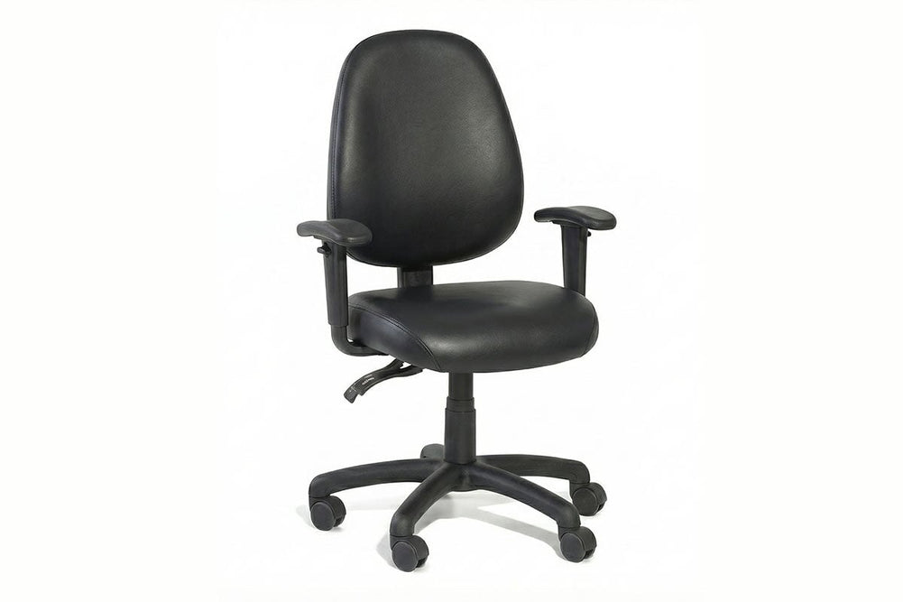 Gregory Inca Dual Density Ergonomic Office Chair - Deluxe Seat [High Back]-small black anti-microbial vinyl height adjustable arms