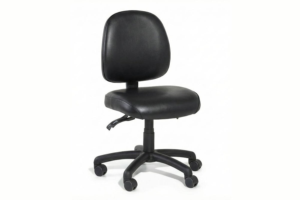 Gregory Inca Dual Density Ergonomic Office Chair - Deluxe Seat [Medium Back]-small black anti-microbial vinyl none
