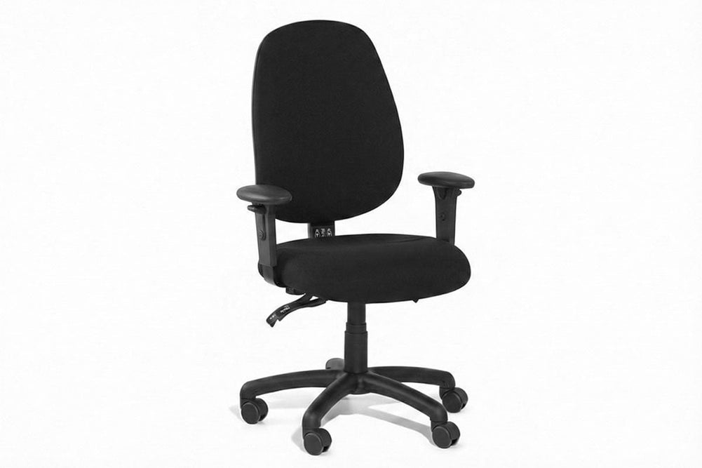Gregory Inca Dual Density Ergonomic Office Chair - Split Seat [Extra High Back]-small black house fabric height adjustable arms