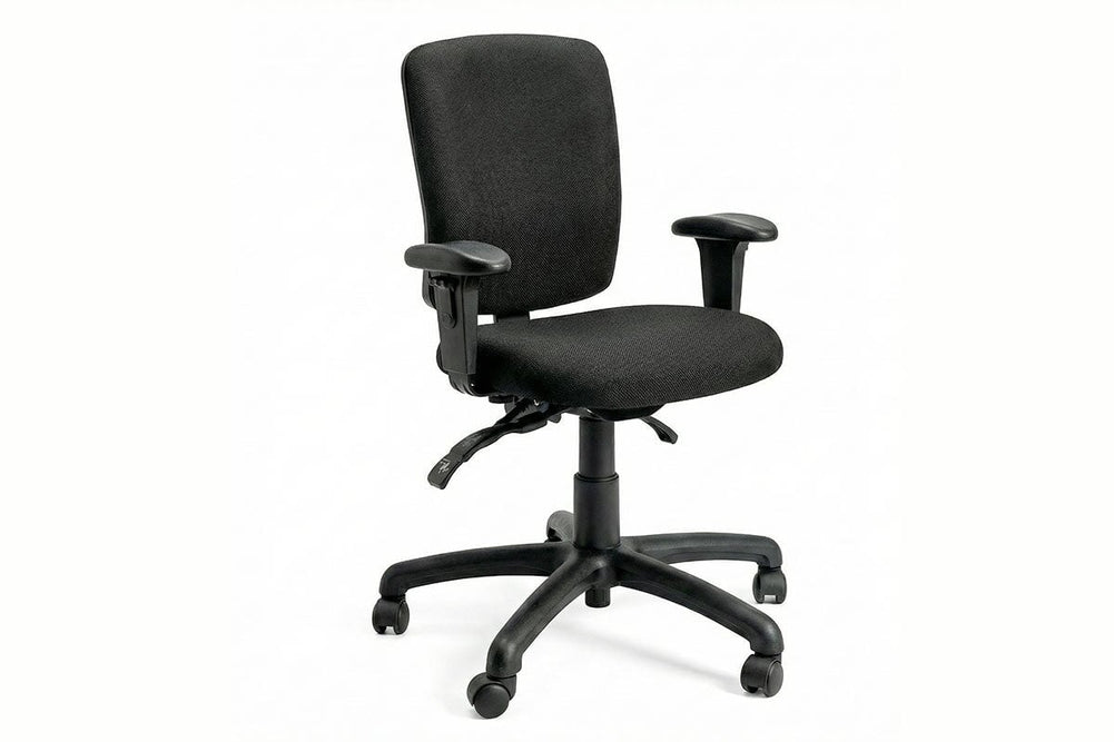 Gregory Petite Boxta Dual Density Ergonomic Office Chair - House Fabric [High Back]-black house fabric height adjustable arms 