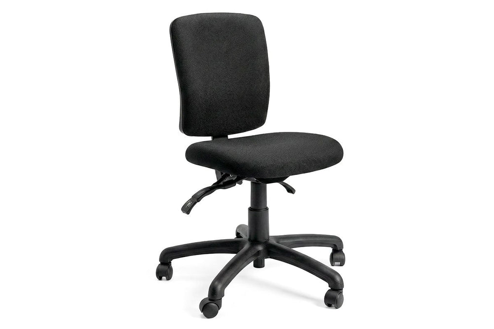 Gregory Petite Boxta Dual Density Ergonomic Office Chair - House Fabric [High Back]-black house fabric none 