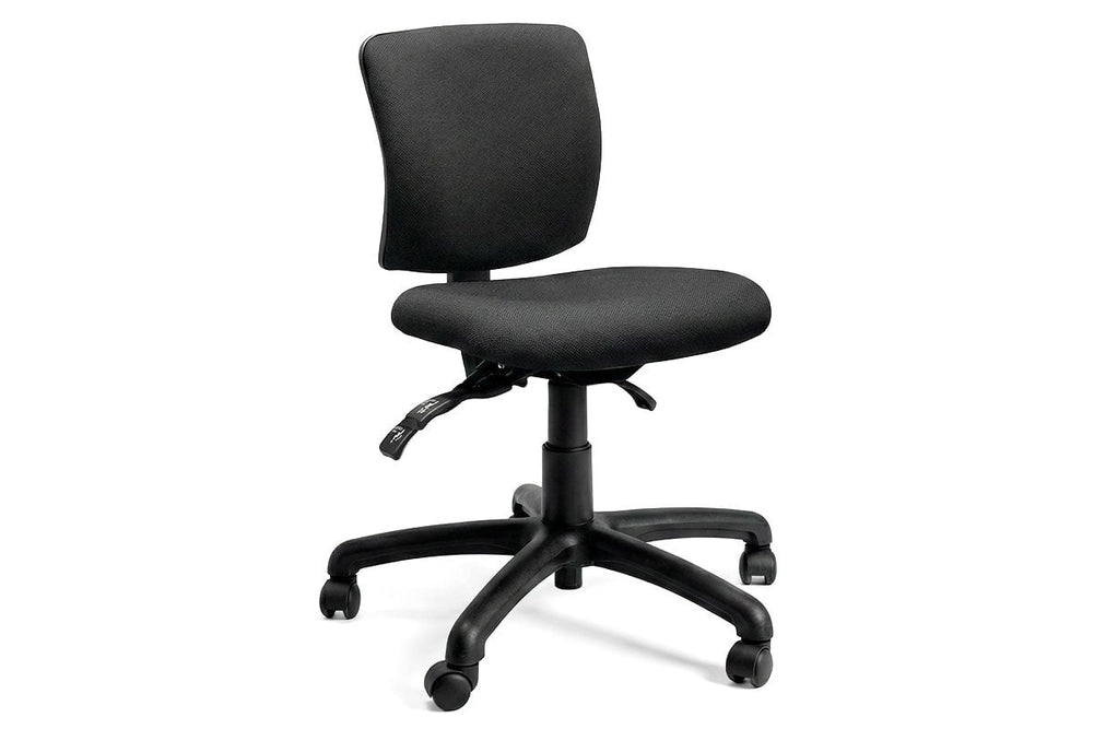 Gregory Petite Boxta Dual Density Ergonomic Office Chair - House Fabric [Medium Back]-black house fabric none 