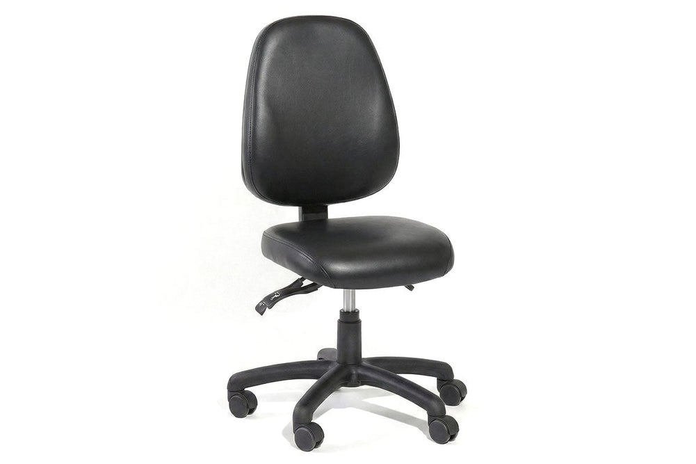 Gregory Petite Inca Dual Density Ergonomic Office Chair - Vinyl [High Back]-black anti-microbial vinyl none 