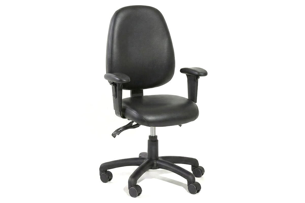 Gregory Petite Inca Dual Density Ergonomic Office Chair - Vinyl [High Back]-black anti-microbial vinyl height adjustable arms 