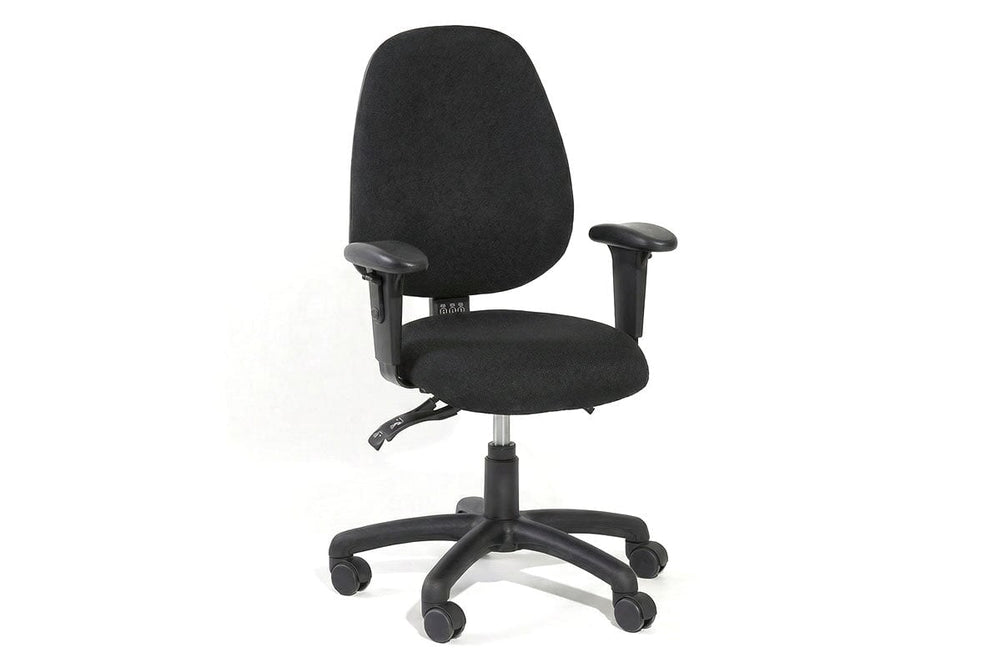 Gregory Petite Inca Dual Density Ergonomic Office Chair - House Fabric [High Back]-black house fabric height adjustable arms 