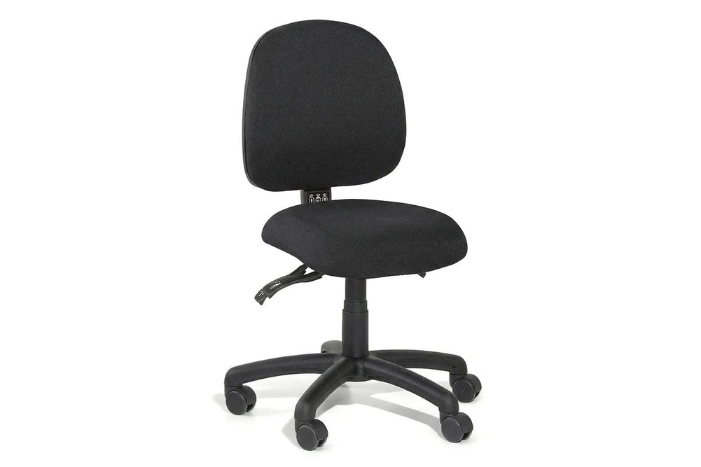 Gregory Petite Inca Dual Density Ergonomic Office Chair - House Fabric [Medium Back]-black house fabric none 