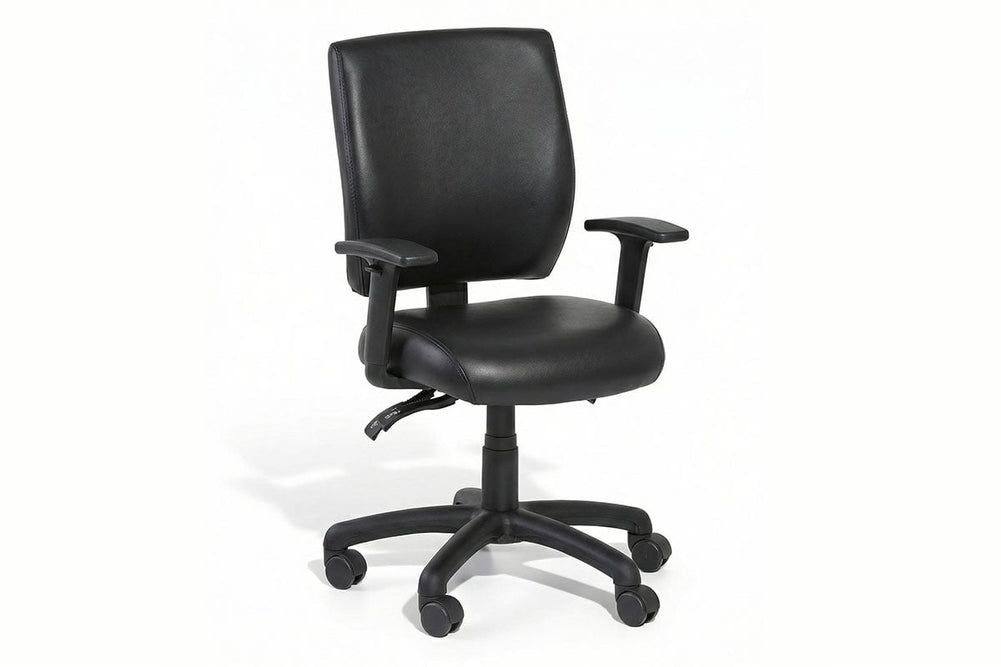Gregory Scope Dual Density Ergonomic Office Chair - Deluxe Seat [Medium Back]-small black anti-microbial vinyl height adjustable arms