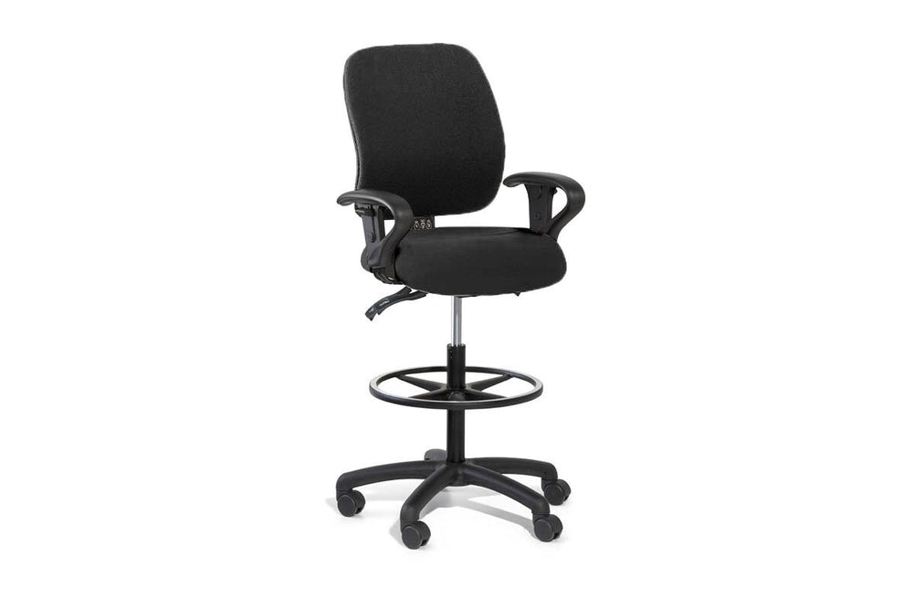 Gregory Slimline Dual Density Ergonomic Drafting Chair-height adjustable arms  
