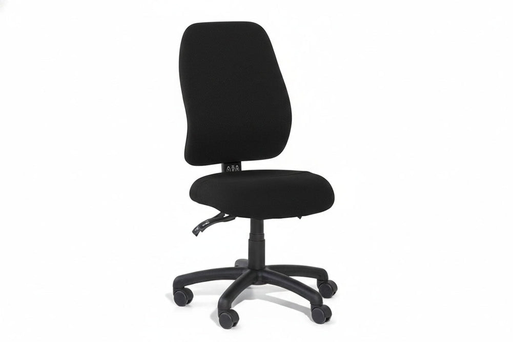 Gregory Slimline Dual Density Ergonomic Office Chair - Split Seat [High Back]-small black house fabric none