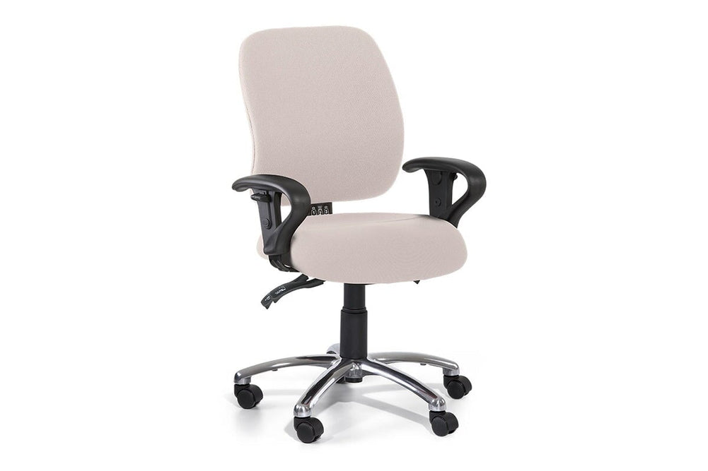 Gregory Slimline Dual Density Ergonomic Office Chair - Split Seat [Medium Back]-large oniscus chelsea wool fabric height adjustable arms