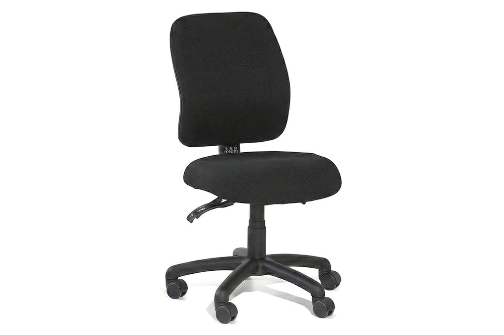 Gregory Slimline Dual Density Ergonomic Office Chair - Split Seat [Medium Back]-small black house fabric none
