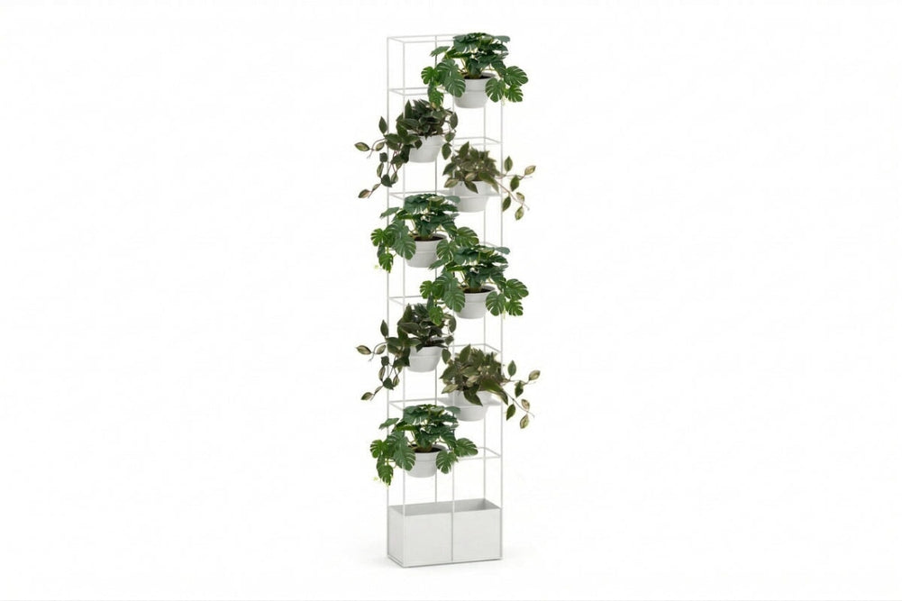 Grove High Standing Planter - White-hoya and monstera (pack of 4 x 2) none 