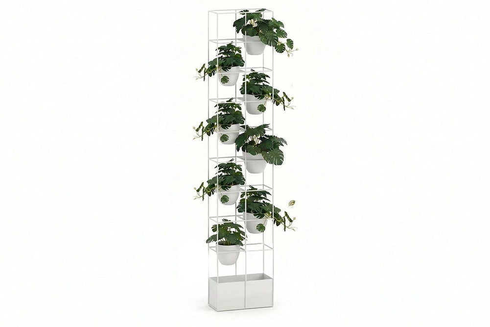 Grove High Standing Planter - White-monstera (pack of 4 x 2) none 
