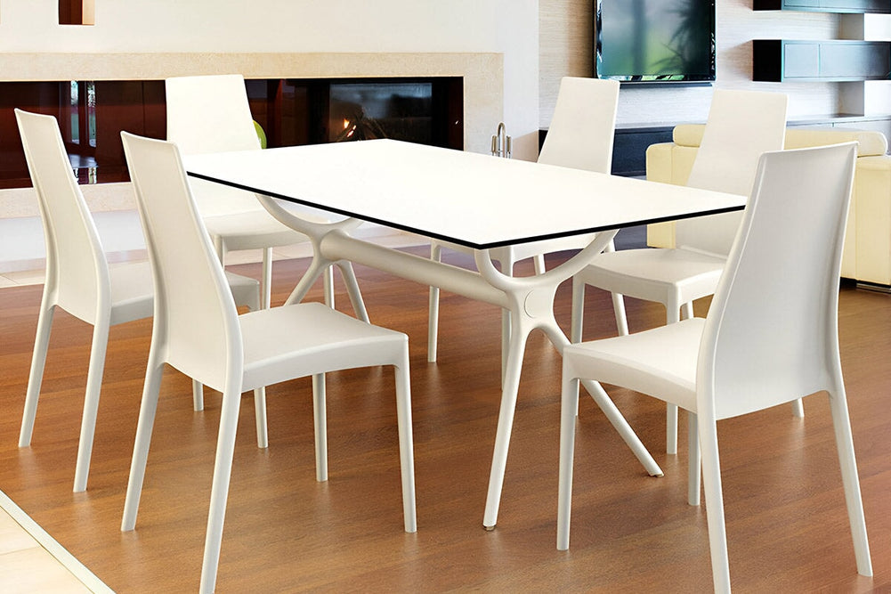 Hospitality Plus Aero Large Legs Table Top [1800L x 900W]-white base white 
