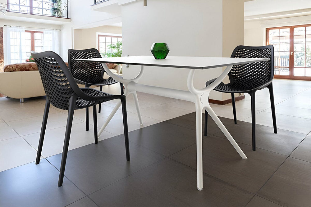 Hospitality Plus Aero Medium Legs Table Top [1400L x 800W]-white base white 