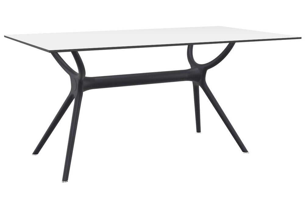 Hospitality Plus Aero Medium Legs Table Top [1400L x 800W]-black base white 