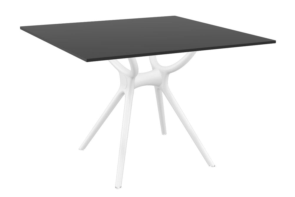 Hospitality Plus Aero Small Legs Table Top [800L x 800W]-white base black 