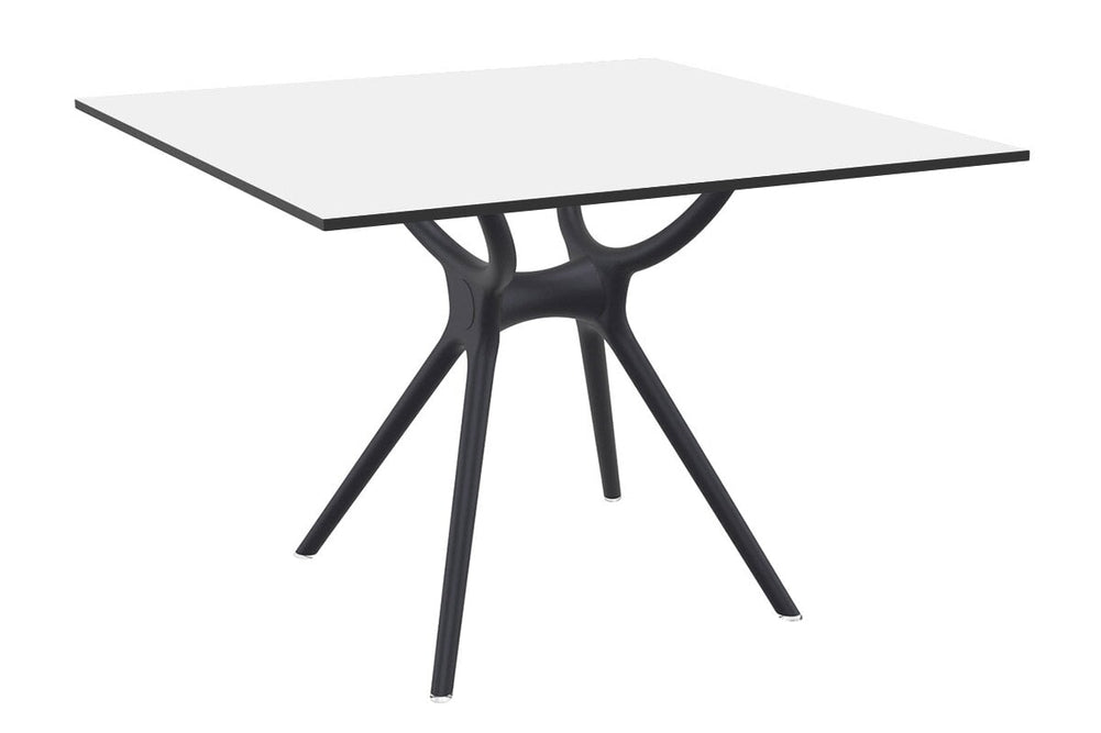 Hospitality Plus Aero Small Legs Table Top [800L x 800W]-black base white 