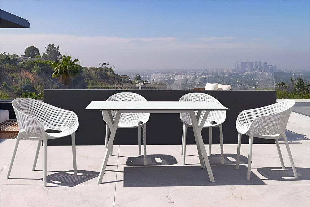 Hospitality Plus Maximo Medium Legs Table Top [1400L x 800W]-white base white 