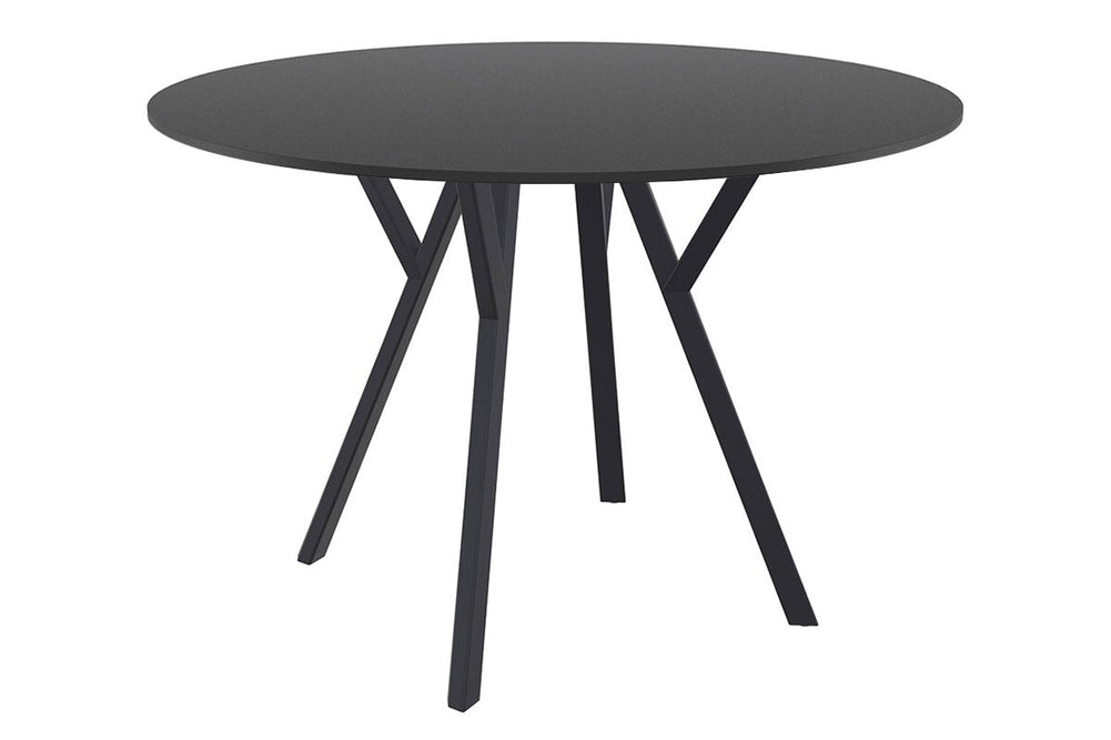 Hospitality Plus Maximo Small Legs Table Round Top - 900 mm-black base black 