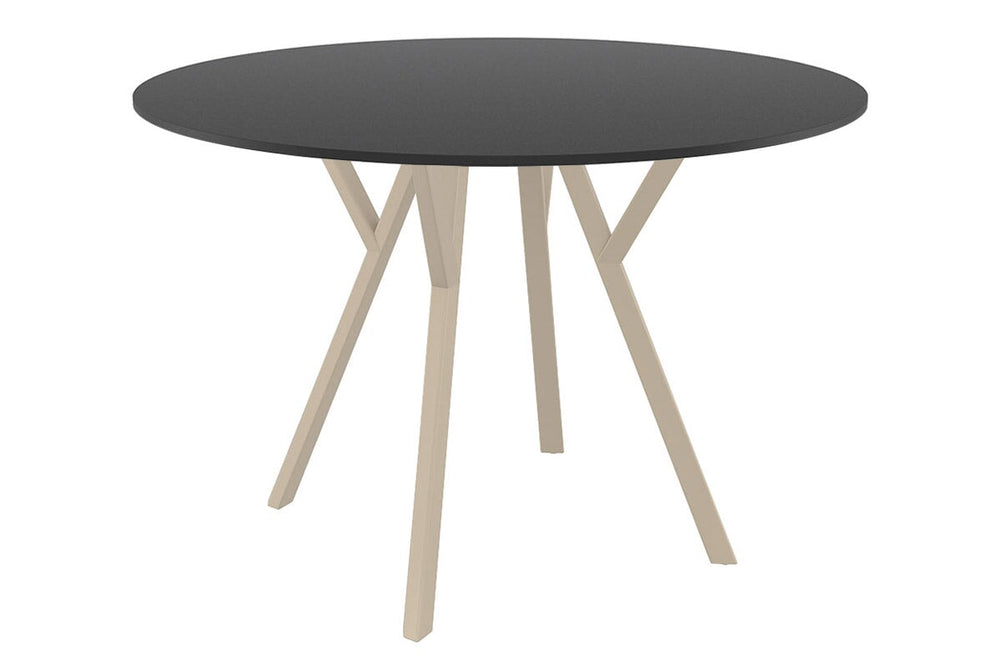 Hospitality Plus Maximo Small Legs Table Round Top - 900 mm-taupe base black 