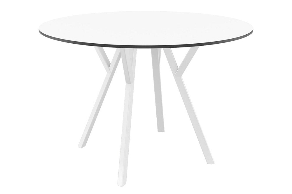 Hospitality Plus Maximo Small Legs Table Round Top - 900 mm-white base white 