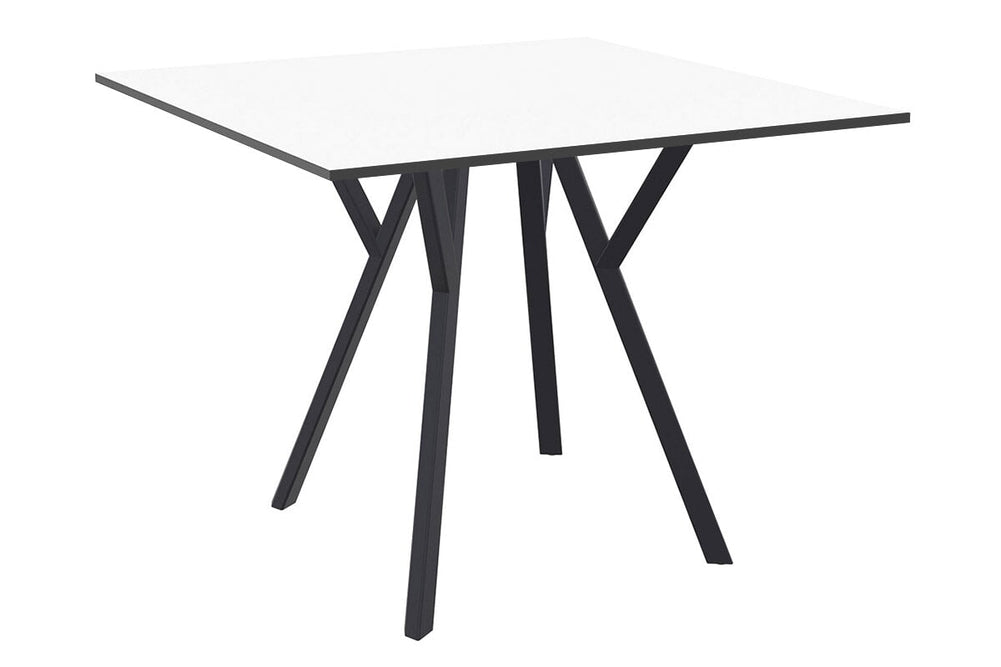 Hospitality Plus Maximo Small Legs Table Top [700L x 700W]-black base white 