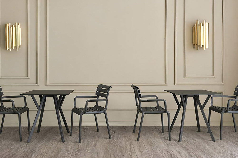 Hospitality Plus Maximo Small Legs Table Top [700L x 700W]-white base white 