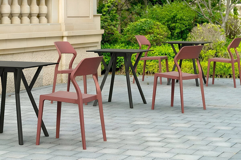 Hospitality Plus Maximo Small Legs Table Top [700L x 700W]-white base white 