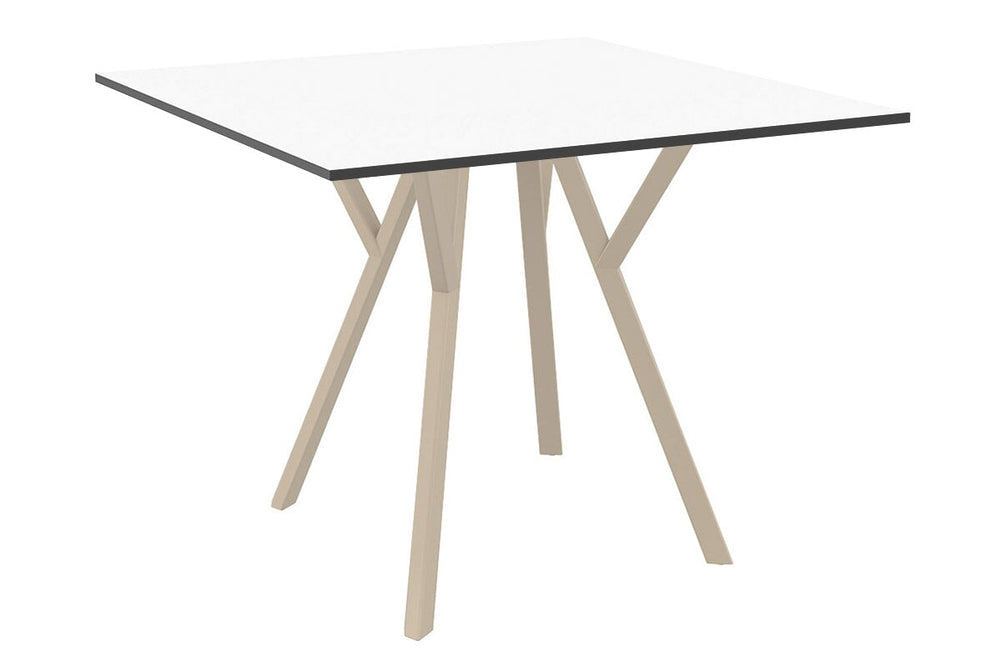 Hospitality Plus Maximo Small Legs Table Top [700L x 700W]-taupe base white 