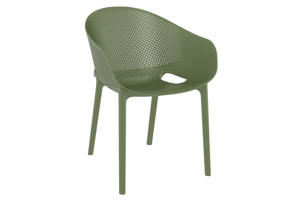Hospitality Plus Sky Stacking Chair-olive green  