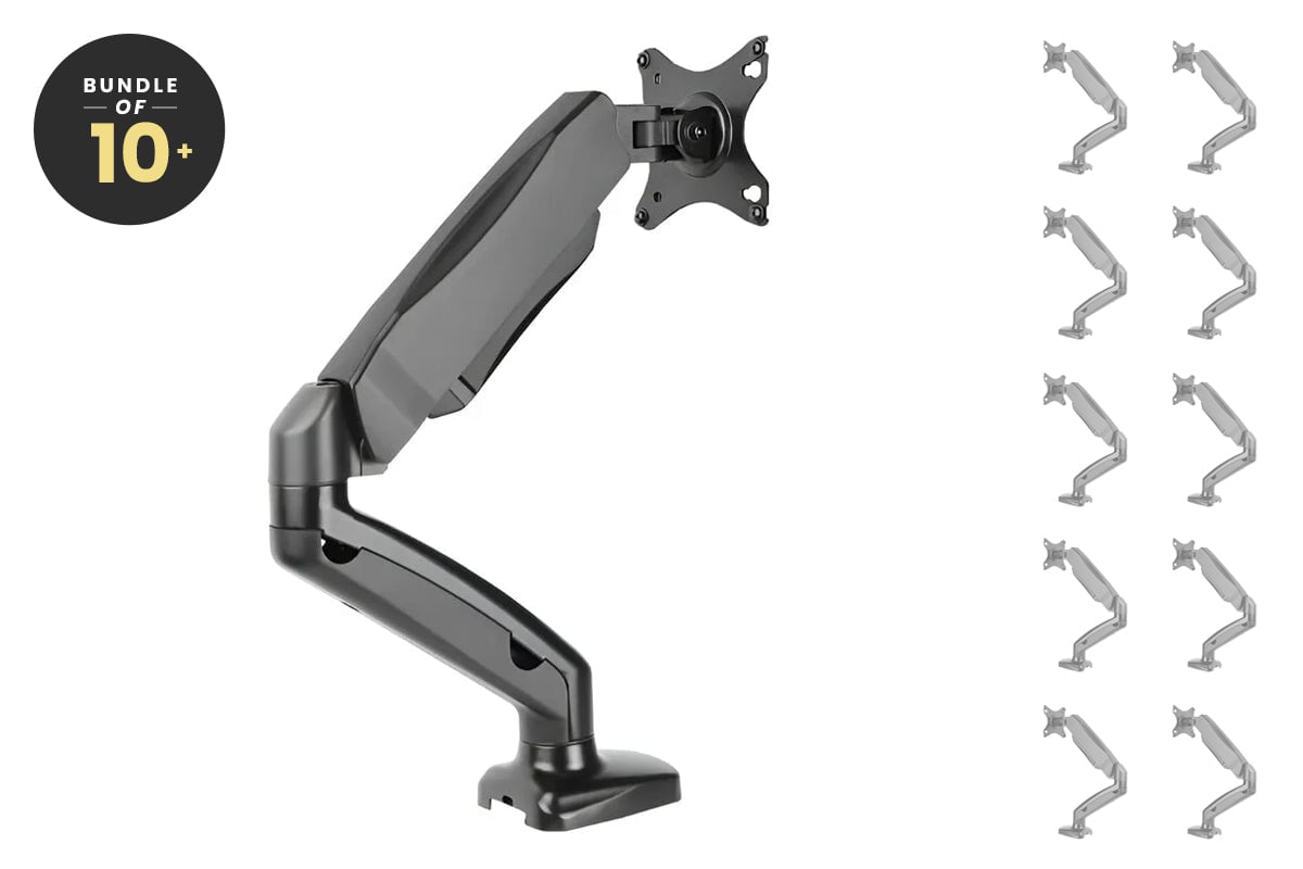 Interactive Single Monitor Arm Black - Pear Shaped - Bulk Jasonl 