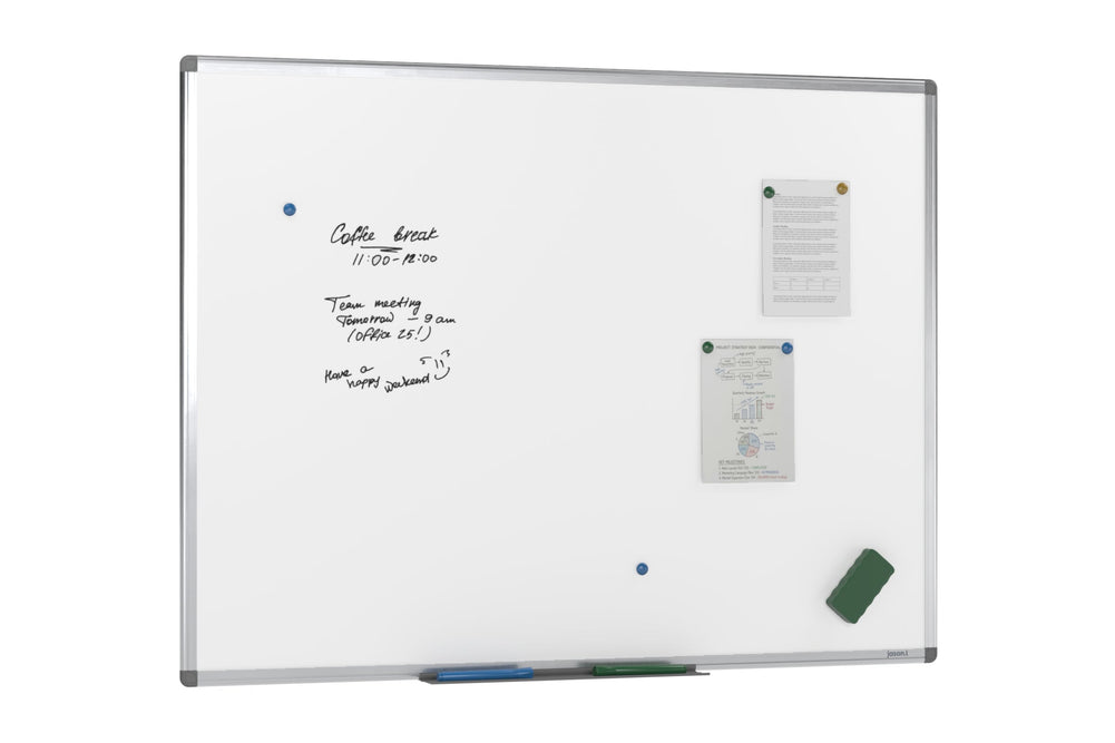 JasonL Commercial Magnetic Whiteboard - Silver Frame-1200 x 900  
