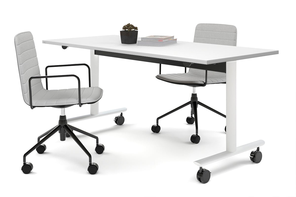 Jasonl Flip Top/Folding Mobile Meeting Room Table - Solana [1200L x 700W] Jasonl white leg white none