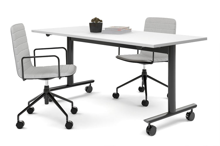 Jasonl Flip Top/Folding Mobile Meeting Room Table - Solana [1200L x 700W] Jasonl black leg white none
