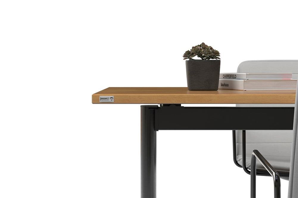 Jasonl Flip Top/Folding Mobile Meeting Room Table - Solana [1200L x 700W]-black leg dark oak with linking device