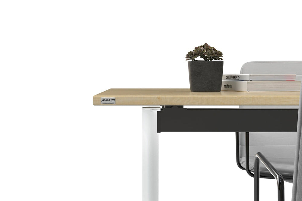 Jasonl Flip Top/Folding Mobile Meeting Room Table - Solana [1400L x 700W]-black leg dark oak with linking device