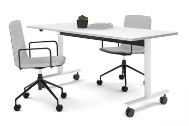 Jasonl Flip Top/Folding Mobile Meeting Room Table - Solana [1600L x 700W] Jasonl white leg white none