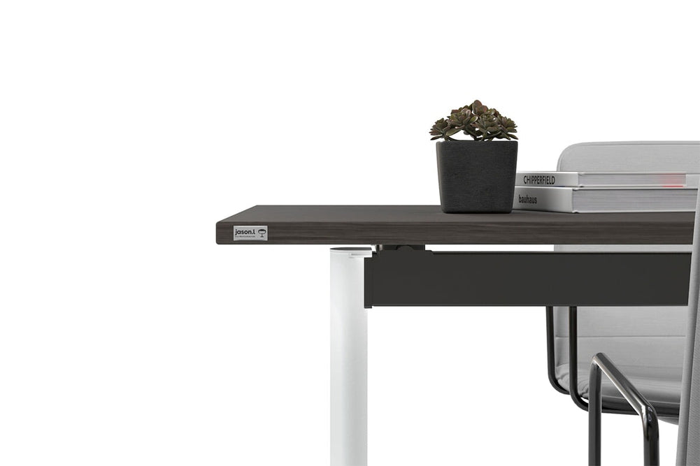 Jasonl Flip Top/Folding Mobile Meeting Room Table - Solana [1600L x 700W]-black leg dark oak with linking device