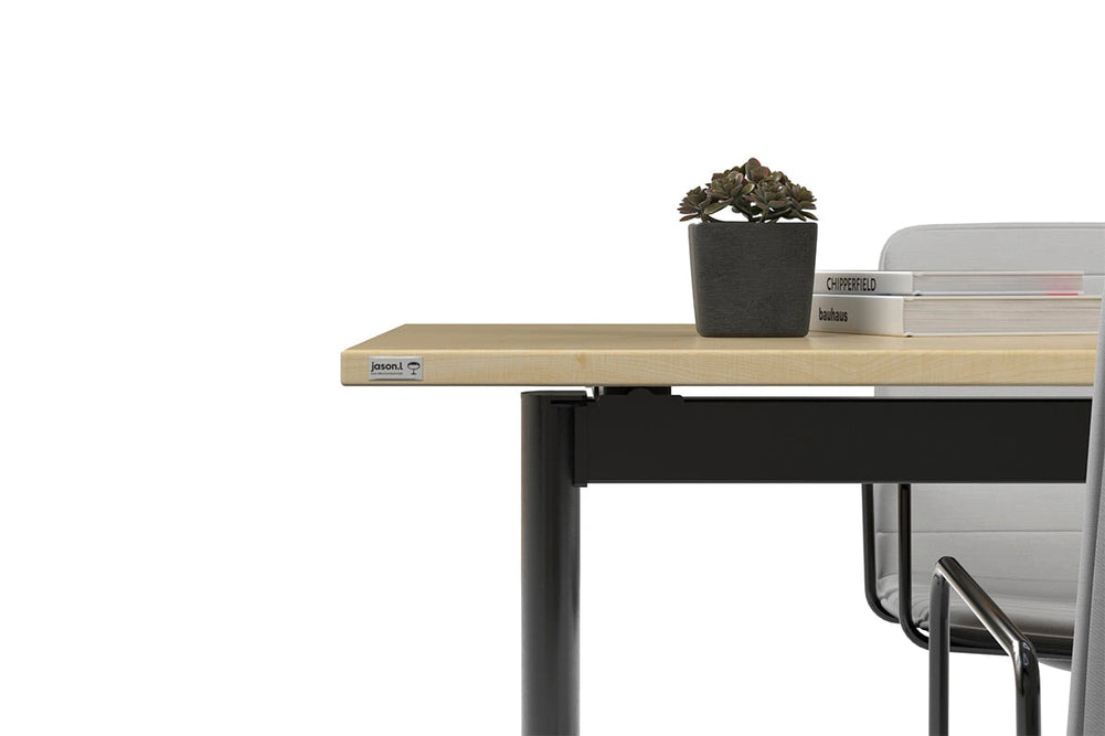 Jasonl Flip Top/Folding Mobile Meeting Room Table - Solana [1600L x 700W]-black leg dark oak with linking device