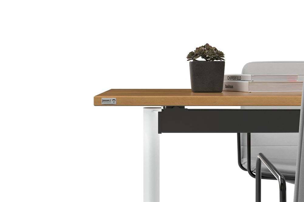 Jasonl Flip Top/Folding Mobile Meeting Room Table - Solana [1800L x 700W]-black leg dark oak with linking device