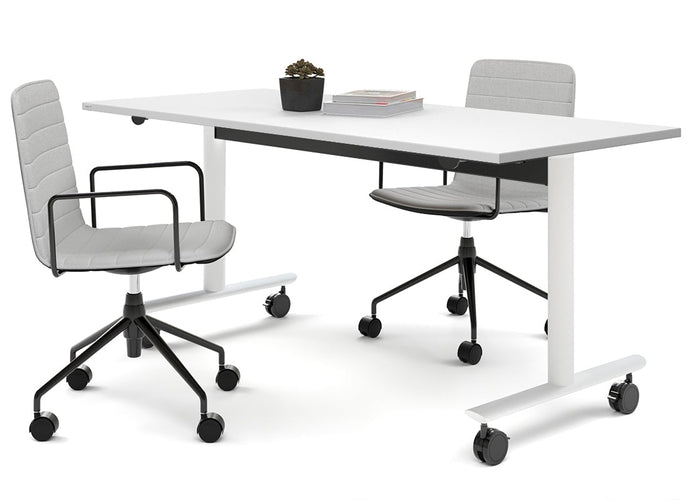 Jasonl Flip Top/Folding Mobile Meeting Room Table - Solana [1800L x 700W] Jasonl white leg white none