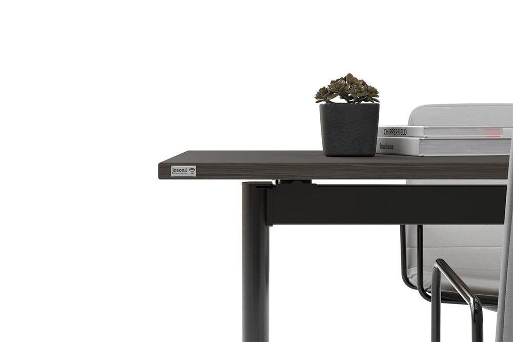 Jasonl Flip Top/Folding Mobile Meeting Room Table - Solana [1800L x 800W]-black leg dark oak with linking device