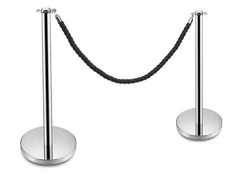 JasonL Rope Barrier Bollard - Silver Set of 2 Jasonl none 